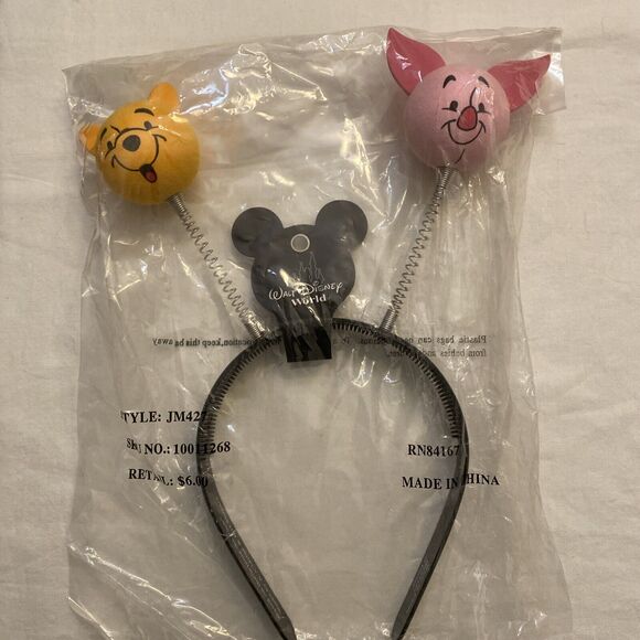 New Vintage Disney Ears Headband Antenna Toppers Piglet And Pooh Disneyworld Mer